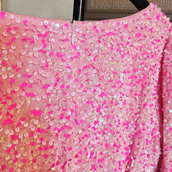 Southern Fried Chics "Viva La Dolly" Women's Size XXL Pink Sequin Shift Dress - Picture 5 of 8